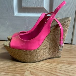 Jessica Simpson Wedge Shoes. Hot Pink size 7.5